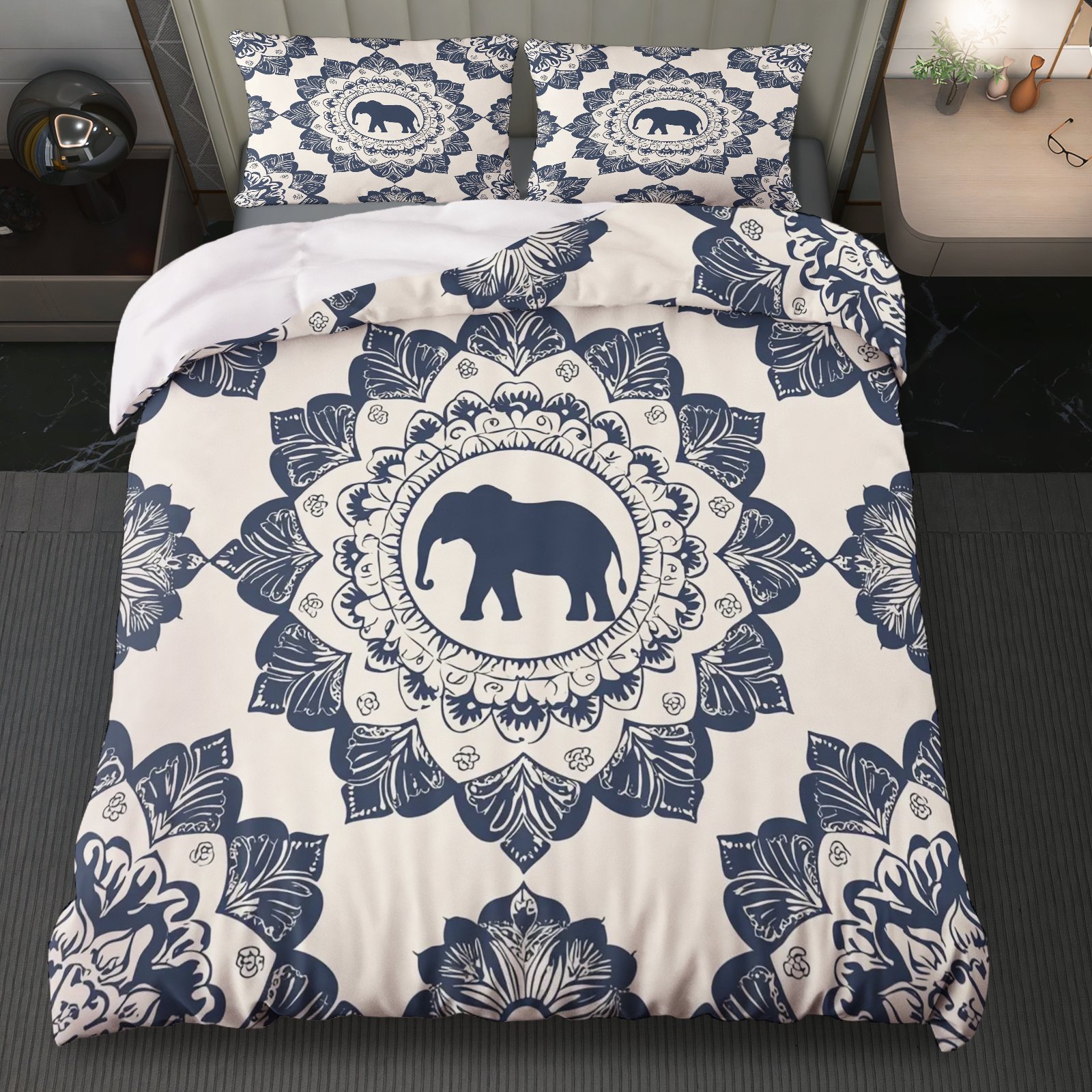 TEMU / JIT abrasión impresión digital rosa roja elefante mariposa suave quilt kit fabricante de origen transfronterizo