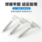 不锈钢耙子园艺小钉耙翻土神器扒草工具农用种菜小农具铁爬子除草