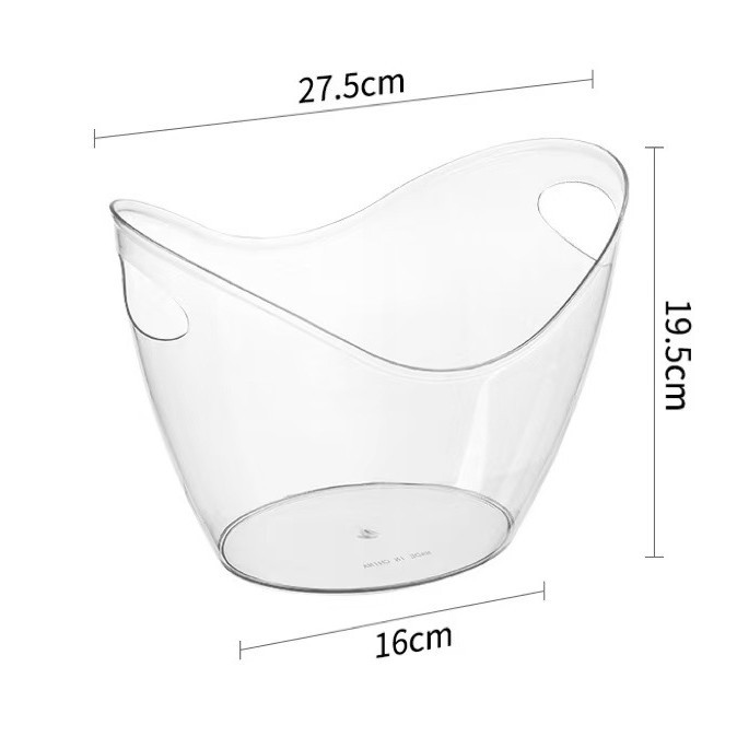 Cubo de hielo transparente de acrílico, cubo para champán, caja de plástico para cerveza de bar KTV, cubo para cubitos de hielo, cubo para vino, cubo para hielo.