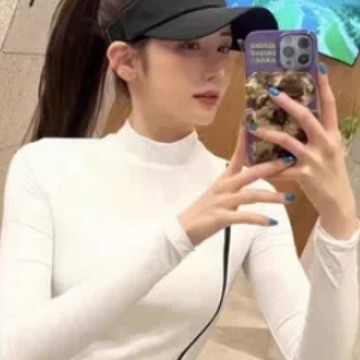 Golf clothing women's semi-high collar base shirt women's new spring and autumn 2024 thin inner foreign style T-shirt long