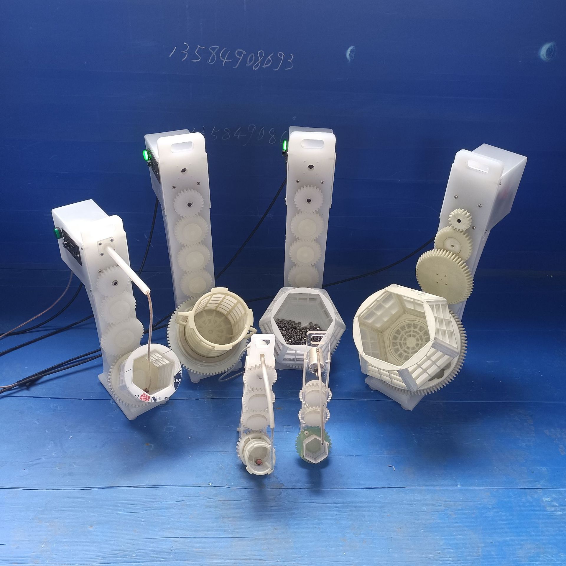 手提自可调速电化镀斜跨敞口0.3mm网孔六角鼓形塑料滚篮笼桶筒机