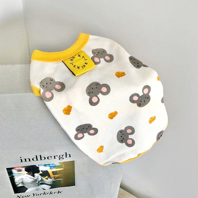 Perro chaleco de verano gato primavera y verano delgado transpirable lindo pequeño ratón mediano y pequeño perro de dos patas ropa para perros
