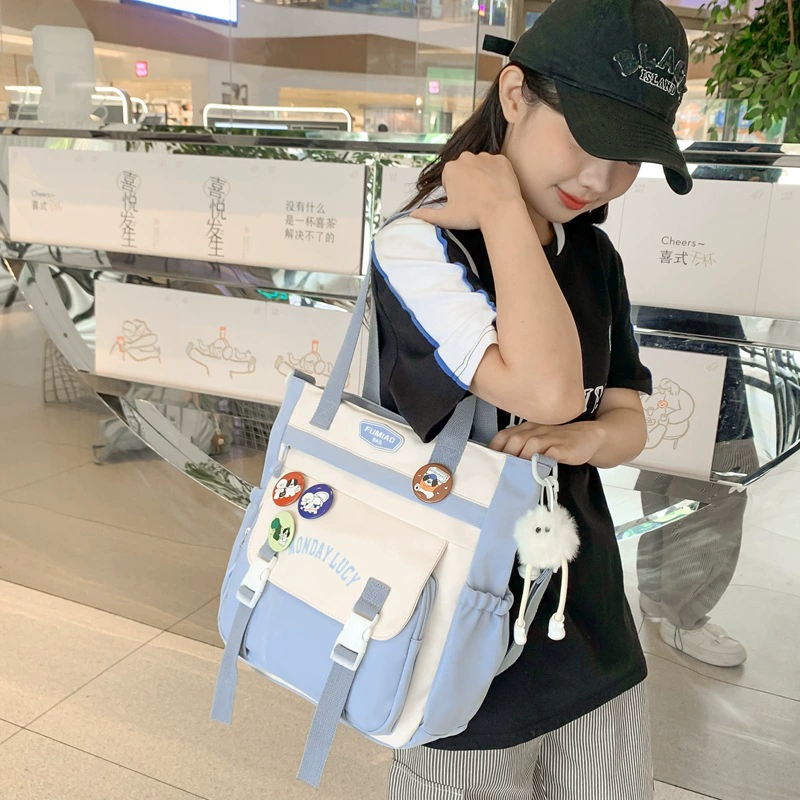 Three‑piece student bag set — backpack, one‑shoulder bag & pencil case, capacious, simple elegant design