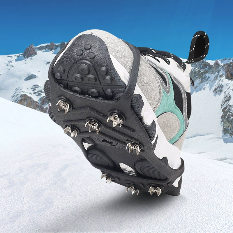 Нескользящий чехол для обуви с ледяными когтями с 8 зубьями, наружная поверхность со снежным льдом, нескользящий простой 8-зубчатый мужской и женский чехол с защитой от падения, легко надевать и снимать