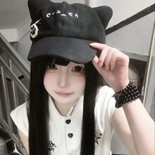 猫耳朵鸭舌帽子卡通猫耳朵棒球帽小众款日系可爱甜妹二次元设计感