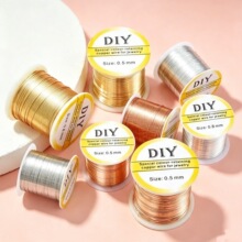 18K铜镀金高保色大卷铜线手工diy编织材料掐丝定型线首饰绕线缠花