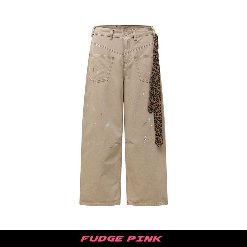 Fudge Pink 25秋季New美式复古辣妹个性设计休闲长裤|undefined