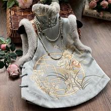 国潮旗袍马甲年轻款少女炸街复古中国风中式夹棉唐装上衣2025冬款