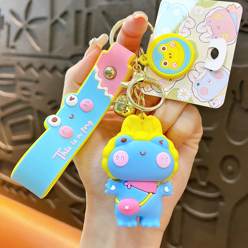 Círculos animados Panda Keychain cute pegamento suave Panda Keychain bolsos colgantes agarrar regalos al por mayor