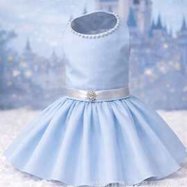 灰色蓬蓬裙宠物礼服裙宠物服装 Cinderella Pet Dress