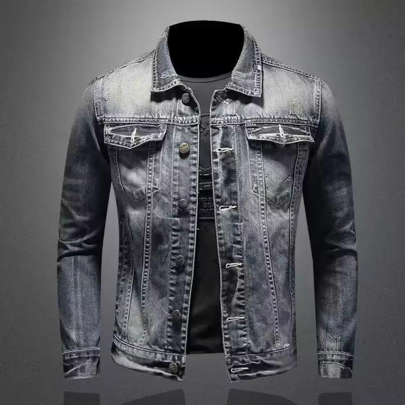 Marvel Venom Denim Jacket Men's American Retro Personalized Slim Stand Collar Zipper Work Jacket Cycling Motorcycle Jacket