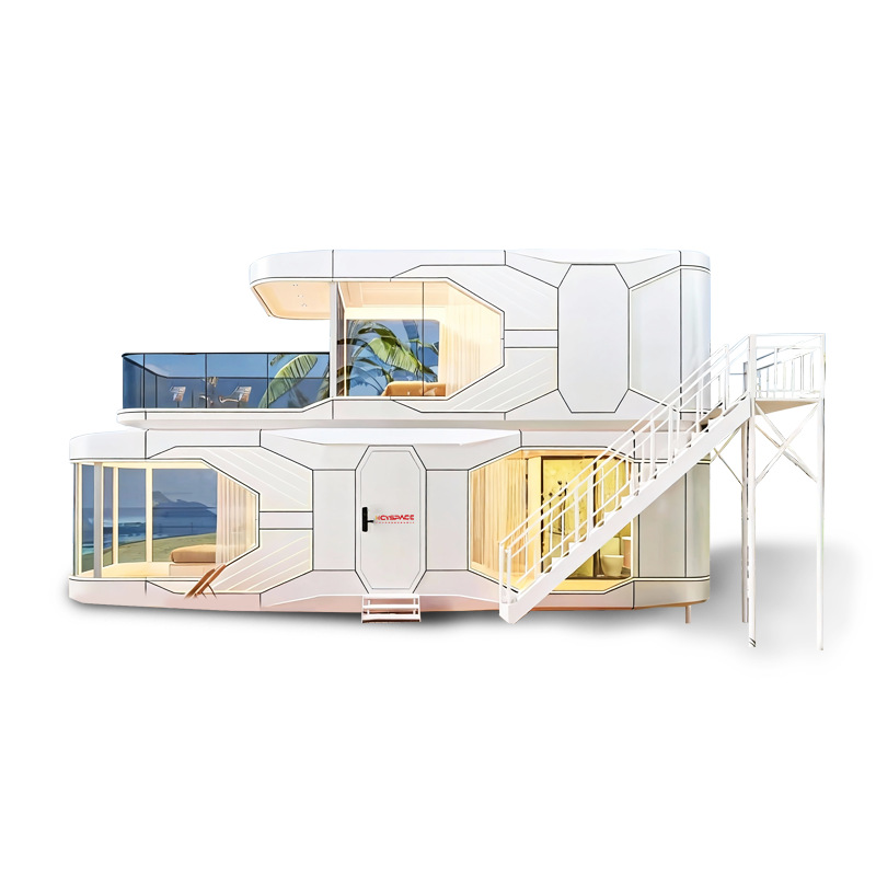 Casa integrada de cápsula espacial tarjeta de acampamiento residencial atractivo hotel creativo de lujo ligero fábrica de fuente de alojamiento residencial