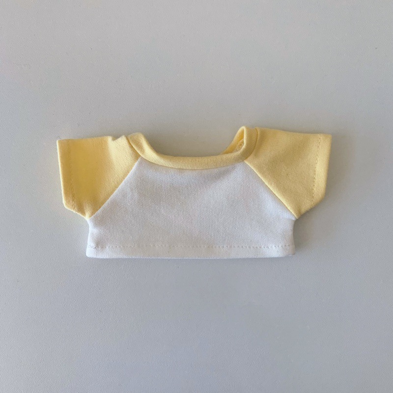 卸売ベビー服 10cm15cm20cm コットンドールコントラストカラーマッチング Tシャツラブブ服はロゴを追加できます|undefined