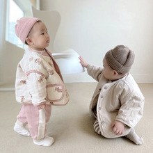 兒童春秋外套韓版童裝寶寶兩面穿棉外套ins嬰童開衫嬰兒上衣春裝