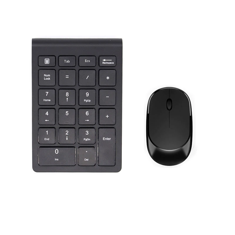 22-key wireless numeric keypad, Bluetooth 5.0 / 2.4G, ABS scissor-switch, battery-powered 2×AAA