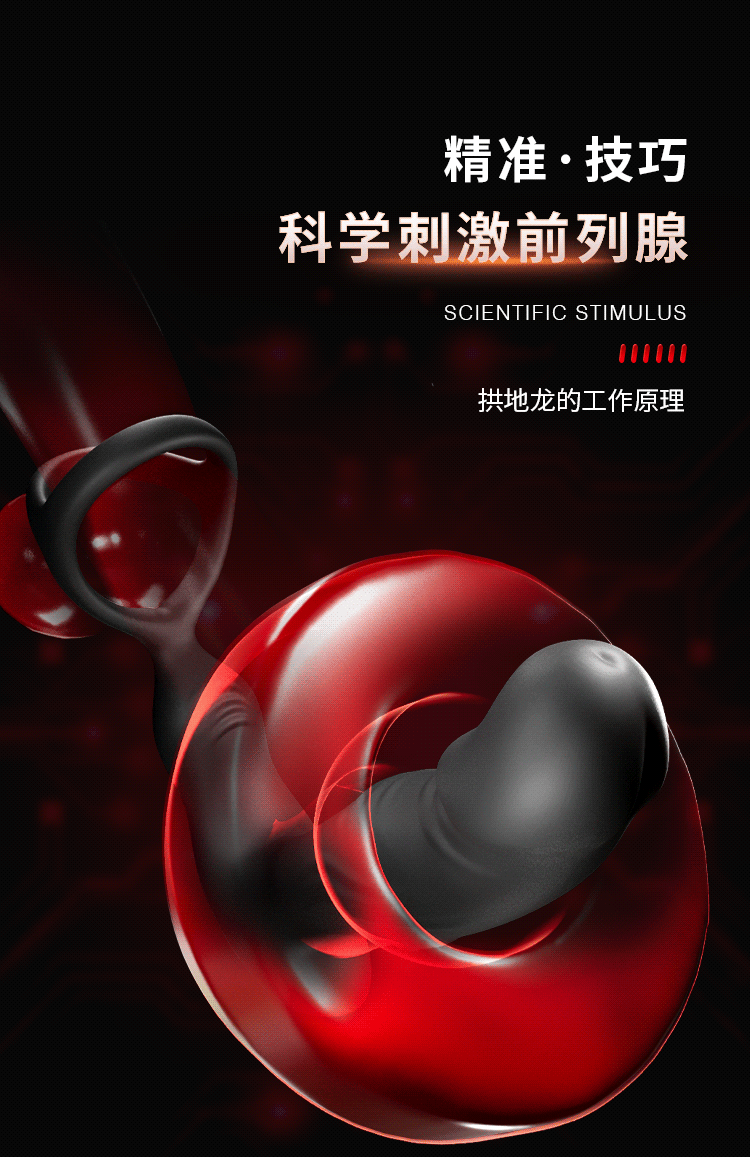 Arching Dragon Remote-Control Vibrating Prostate Massager with Double-Ring Locking Telescopic Plug — detail image 11