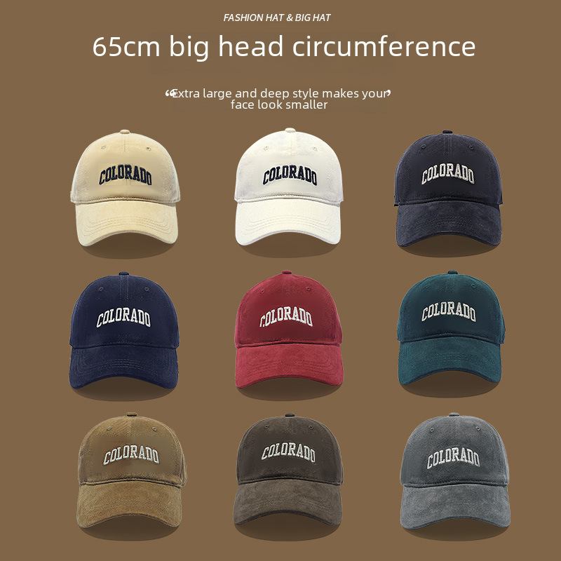 Cappello da baseball con testa grande da 65 cm, con bordo profondo, da donna, nuovo Showface, piccolo, grande, largo, con lingua d'anatra, estivo, con protezione solare_voghion.com