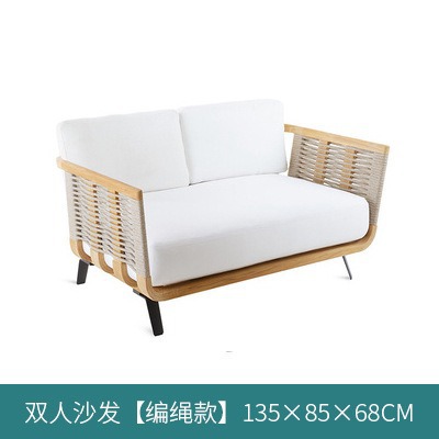 Fábrica personalizada sofá al aire libre patio teca caña sofá grupo villa caña sofá jardín ocio muebles al aire libre