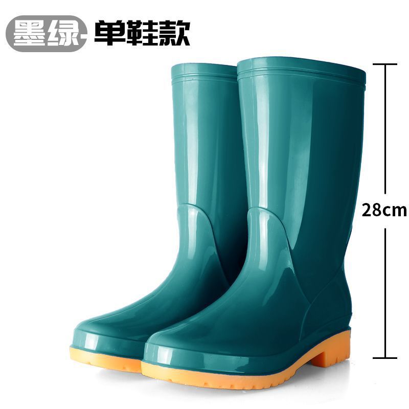 雨鞋女中筒防水高筒防滑雨靴女士短筒成人保暖加棉厨房低筒水鞋女|undefined