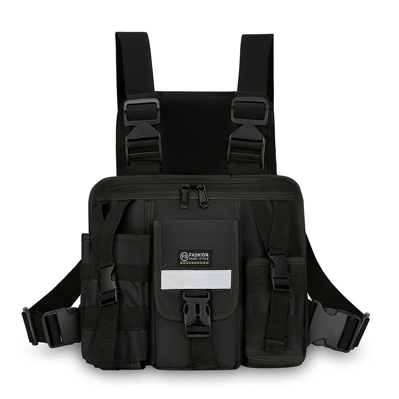 Cross-border Trendy Brand Tactical Bag Outdoor Functional Vest Bag Casual Personalized Men's Vest Bag Men's Chest Bag Riding Backpack