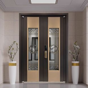 Stainless steel door villa door rural self-built house entrance door double door home rural courtyard security door entry