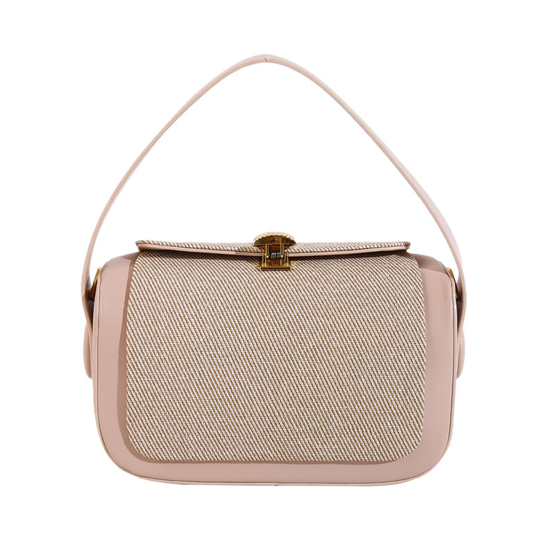 Versión coreana del bolso cuadrado pequeño portátil de alta gama de moda 2024 bolso de mensajero de un solo hombro nuevo transfronterizo bolso de caja de color de contraste