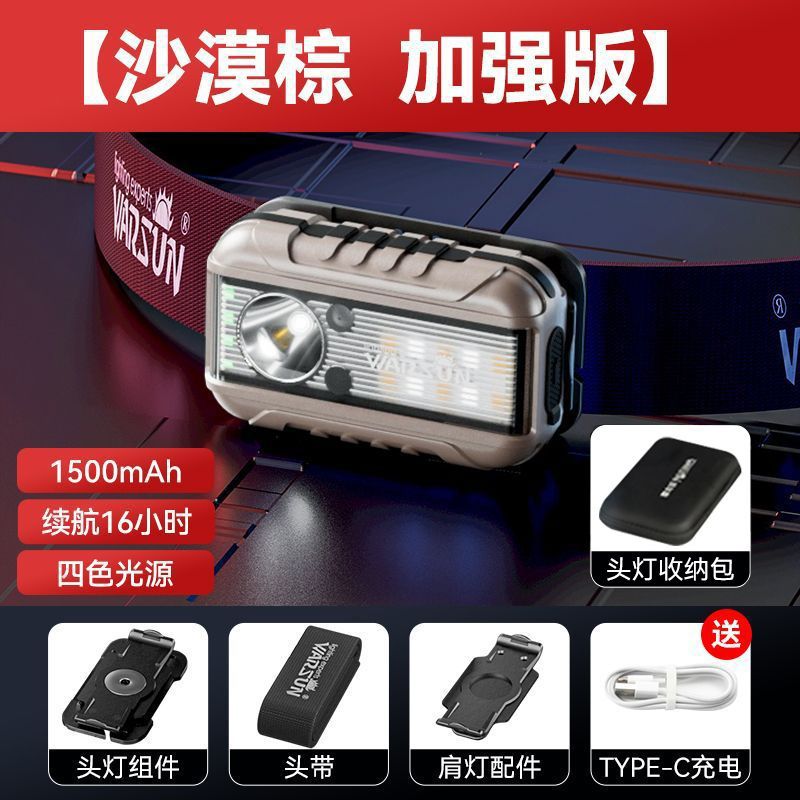 Fabricante de Wolson TD01 faro de advertencia de hombro luz de carga multifuncional luz de alta intensidad super brillante noche pescando faro de inducción