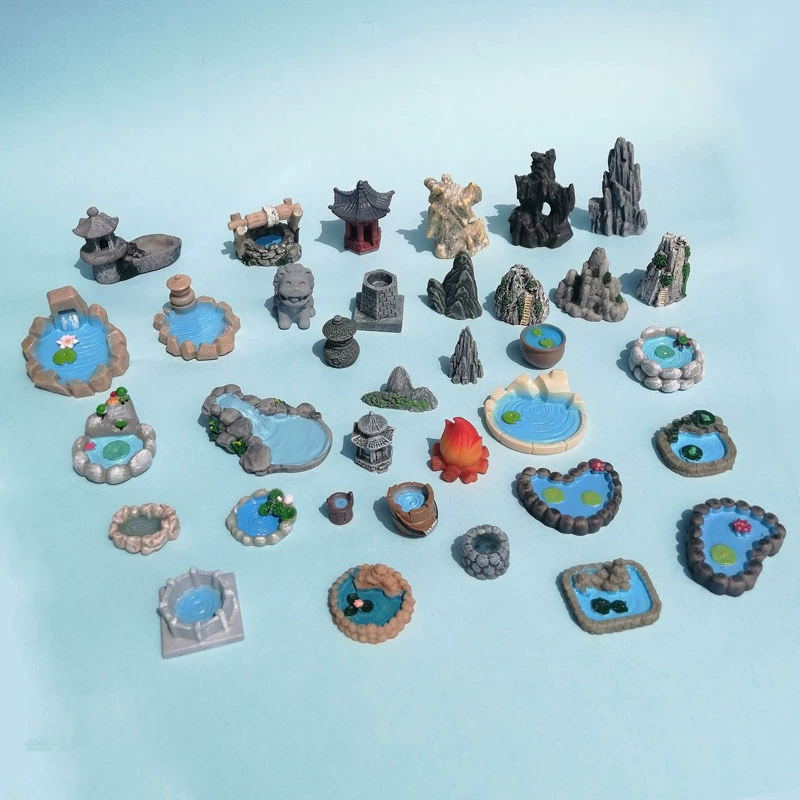 Микроландшафтные украшения, пруды, каменные сады, павильоны, костры, ландшафтные украшения из смолы, материалы «сделай сам»