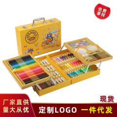 小黄鴨絵筆子供絵画セット145点絵筆セットギフトボックス文房具油絵棒子供カラーペン