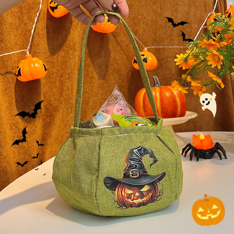 Bolsa de dulces de Halloween portátil bolsas de calabaza tridimensionales para niños regalos props de fiesta de fantasmas brujas transfronterizas props de fiesta de fantasmas