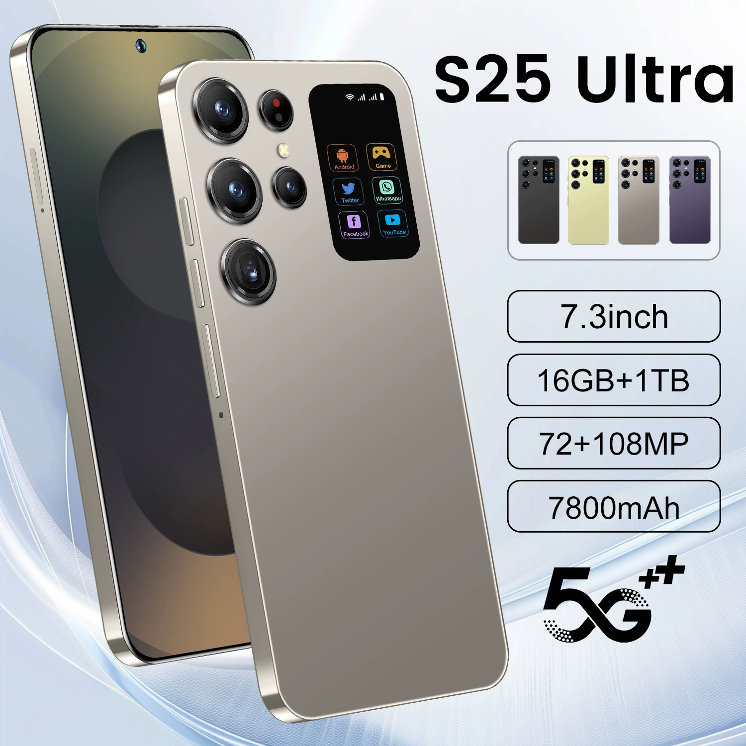 Smartphone S25, 7.3-inch wide screen, Android 8.1, 0.44 kg