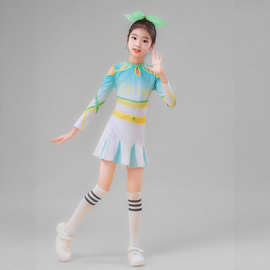 啦啦队服装女儿童演出服啦啦操舞蹈竞技比赛服运动会健美操表潮流
