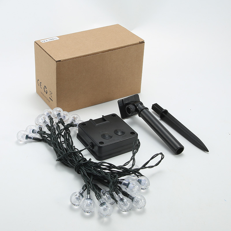 Transfronteriza nueva burbuja solar bola Cadena de luz al aire libre camping luz cadena gota de agua luz decorativa bola de cristal LED luz de color