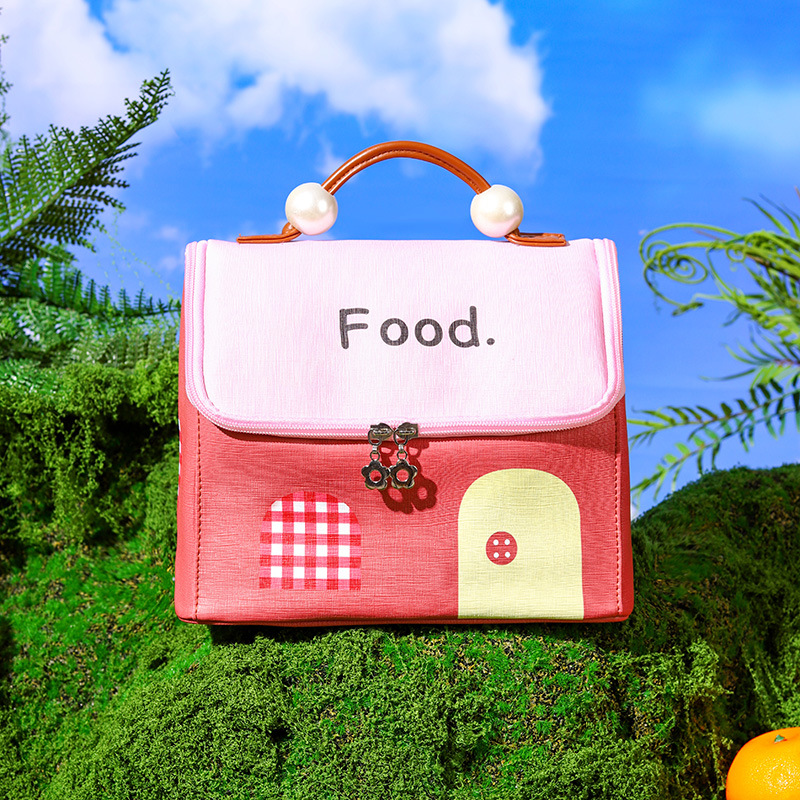 Bolsa aislante portátil de gran capacidad con bolsa de arroz estilo caliente linda bolsa bento de casa pequeña bolsa de almuerzo de alto valor bolsa de almuerzo