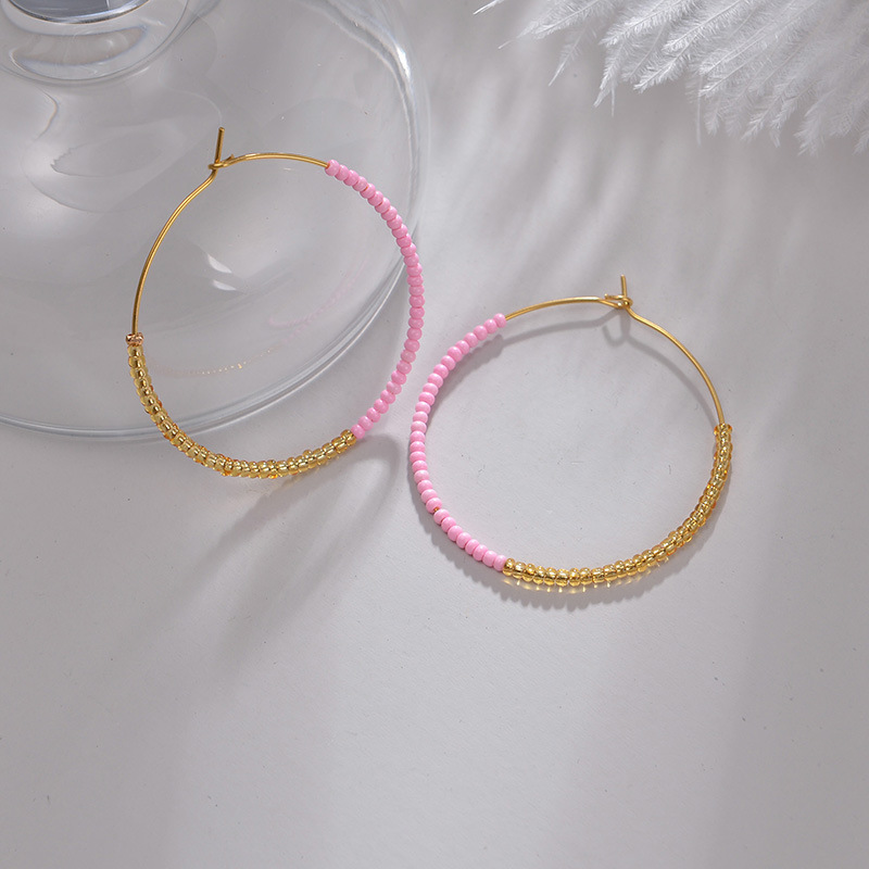6g Weight PVD Coated Gold Plating Process 201 Stainless Steel Ear Needle Material 1 Pair IG Style Geometric Solid Color 304 Stainless Steel Hoop Earrings