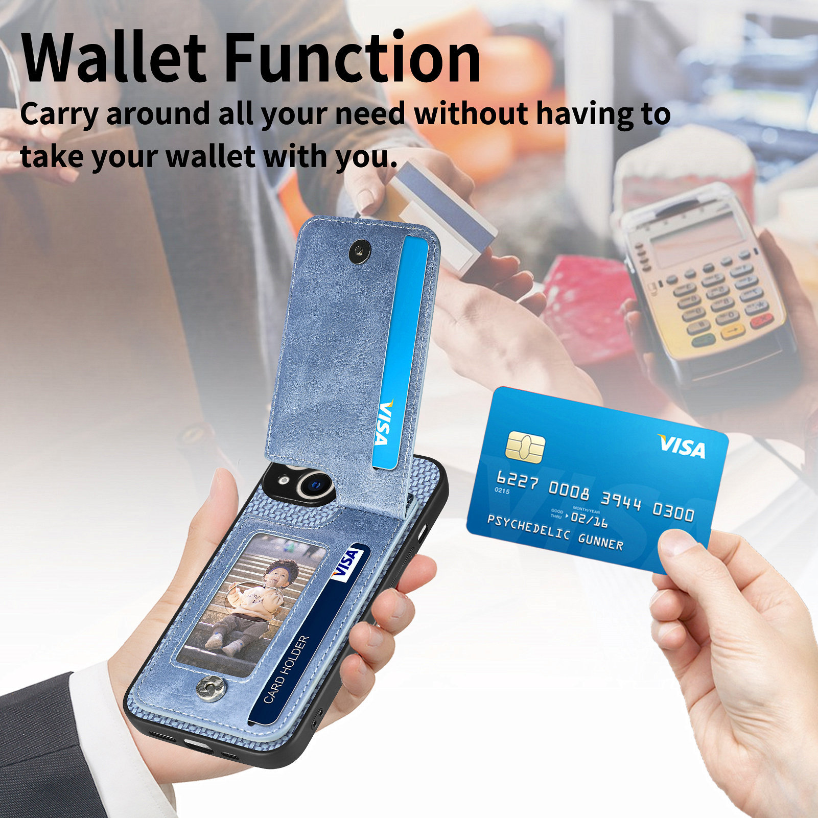 TechGlobe Compatible With IPhone 17 Flip Holder Phone Case Wallet Stand Zipper Bag Card Slot Protective Cover_voghion.com