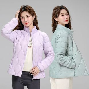 Autumn and Winter New Style Stand-Up Collar Lightweight Women's down Jacket White Duck down Lightweight Warm Autumn and Winter Thin Large Size Casual Top