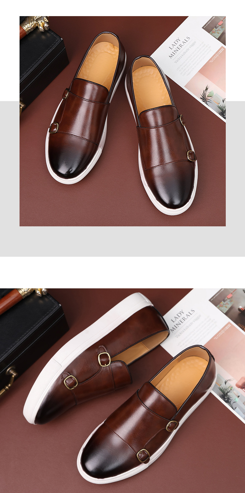 New men's loafers a pair of stylish casual leather shoes_voghion.com