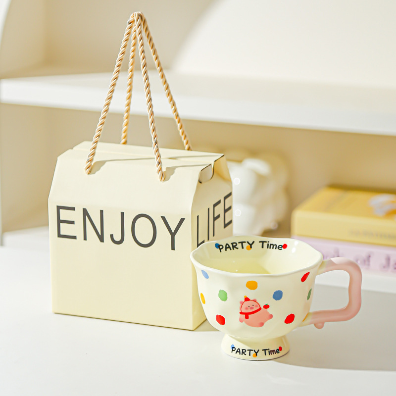 Taza de cerámica de moda creativa Regalo de oficina Taza para el hogar Taza de café Taza de agua Taza de desayuno Feliz cumpleaños