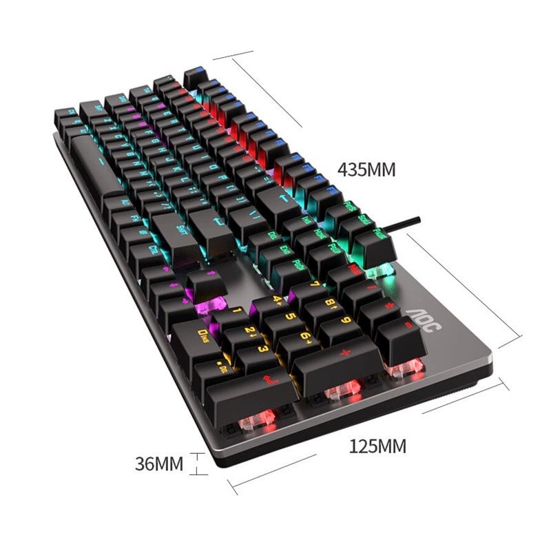 Металло-пластовая панель AOC GK410 Зеленый ось механическая клавиатура для бизнеса E-Sports игра смешанный режим подсветки проводная