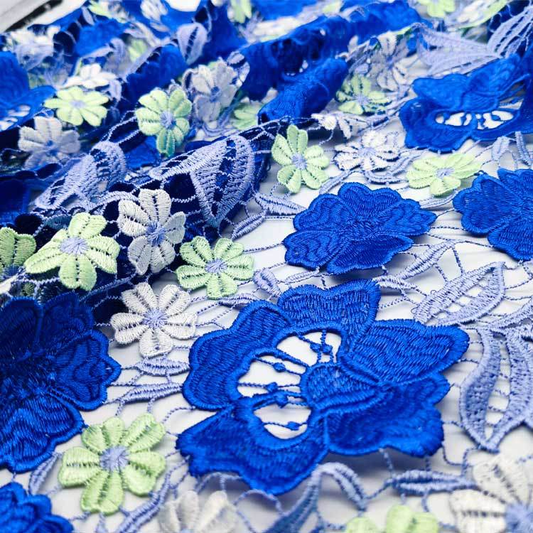 goods in stock colour Water soluble Lace Fabric three-dimensional lace Embroidery soft Drape Dress clothing cloth