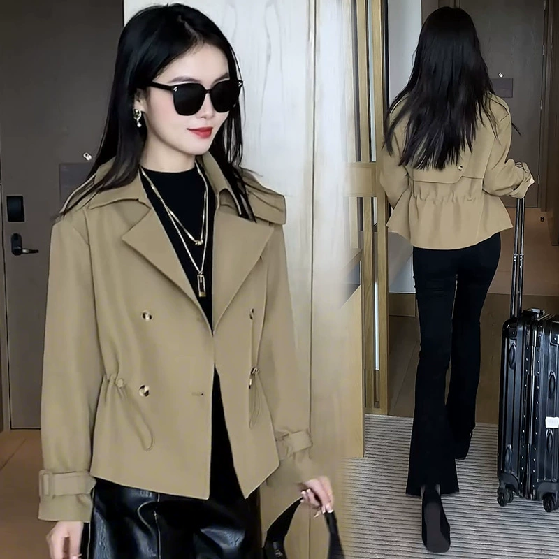 Куртка, модная облегающая ранец, термобелье, trench coat, западный стиль, коллекция 2023 года, осень, для подростков