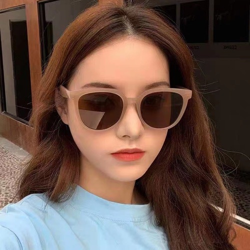 款墨镜女刘亦菲许红豆同款防紫外线茶色圆脸偏光太阳眼镜批发