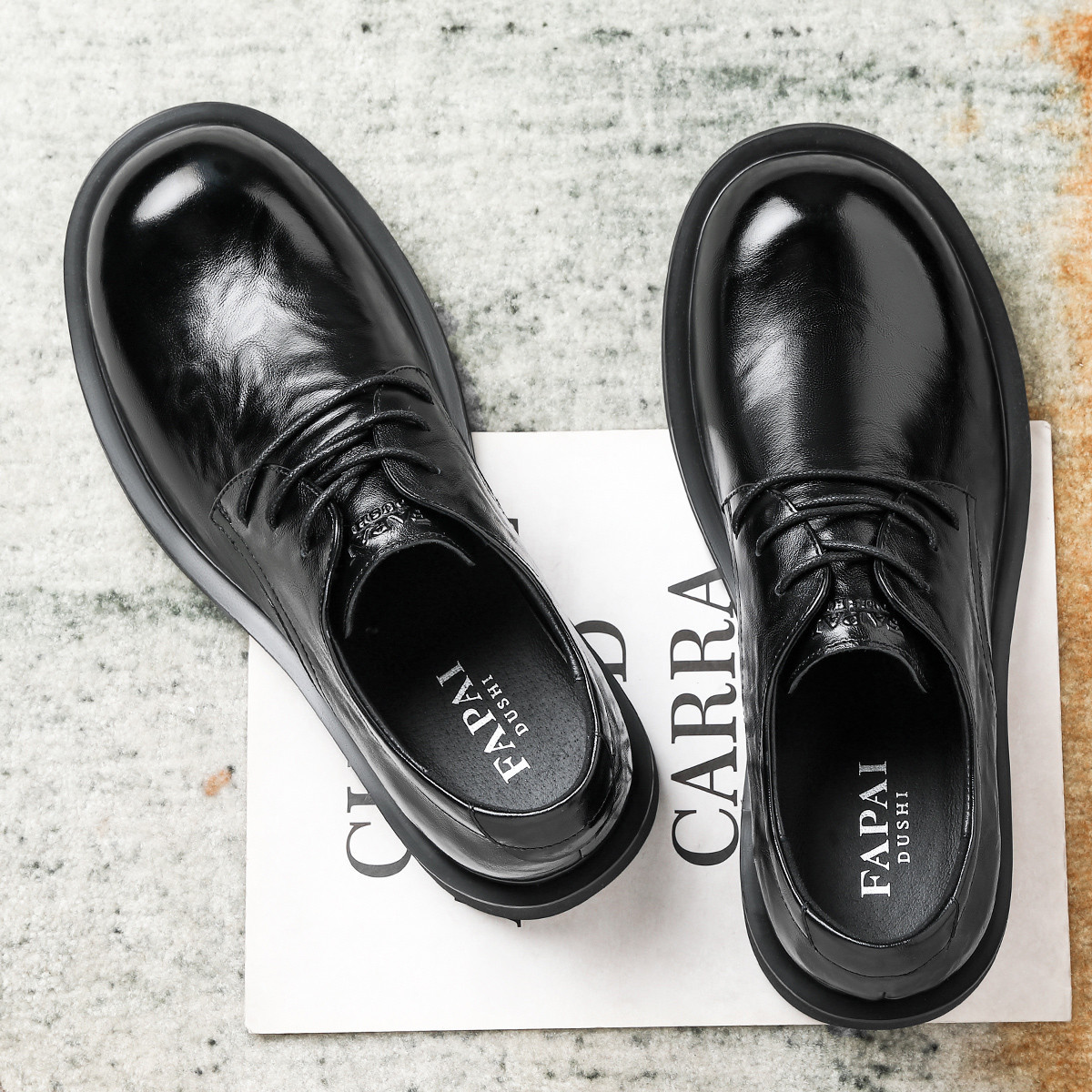 2025 Men's Leather Shoes Genuine Leather High-End Men's Shoes First Layer Cowhide British Style Wedding Leather Shoes Large Toe Trendy Versatile