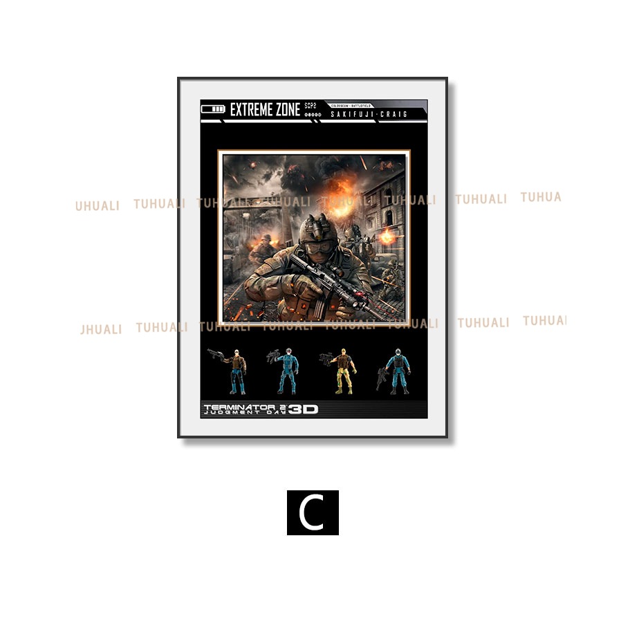 Mano comiendo pollo batalla de campo tridimensional pintura decorativa física dormitorio de niños porche pintura colgante juego animación pintura colgante