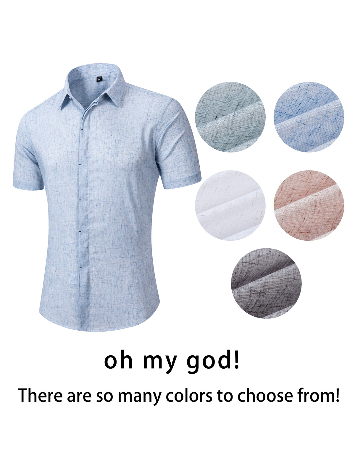 Camisas de lino personalizadas transfronterizas de hombre de manga corta de verano transpirables de tamaño europeo y americano Amazon camisa hawaiana para hombre