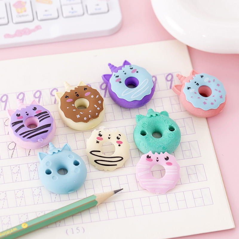 5227 donut unicorn cute cartoon eraser student june 1 final christmas prize gift stationery