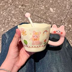 高颜值ins风马克杯可爱兔子杯子家用陶瓷水杯咖啡早餐杯生日礼物