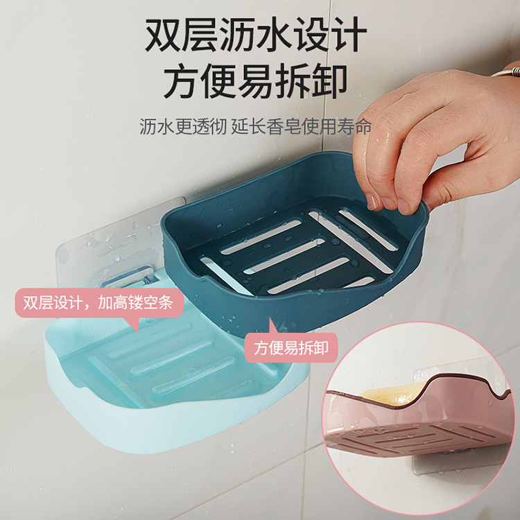 Caja de jabón de boca inclinada doméstica creativa oso con cubierta de jabón estante de baño inodoro caja de jabón de drenaje de escritorio