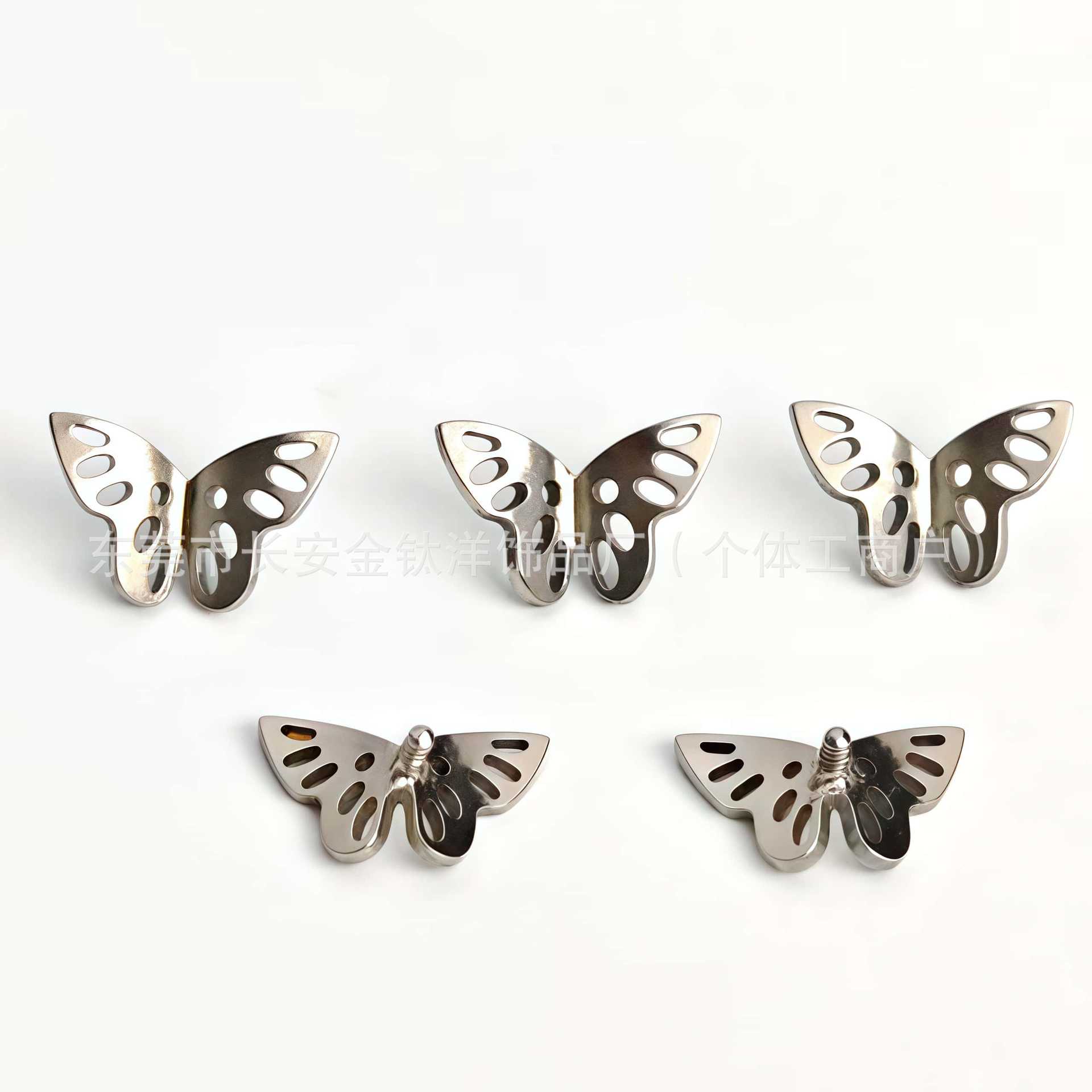 F136 Titanium Hollow Butterfly Ear Nail Hollow Ear Bone Nail Lip Nail G23 Titanium Alloy Body Piercing Jewelry detail image 8